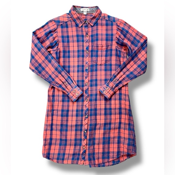 Toad & Co Plaid Button-Front Shirt Dress - Picture 1 of 6